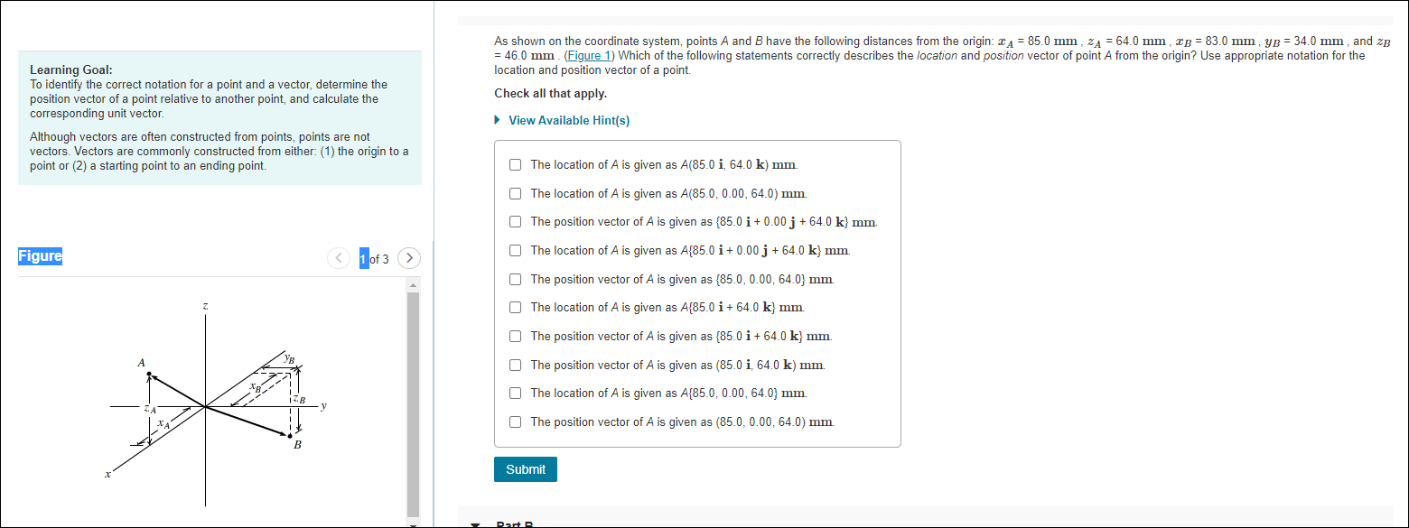 Solved As Shown On The Coordinate System, Points A And B | Chegg.com