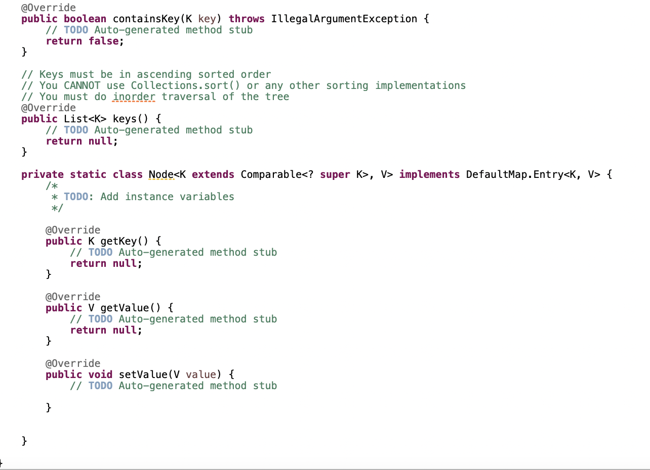 You'll provide a fast implementation of an interface
