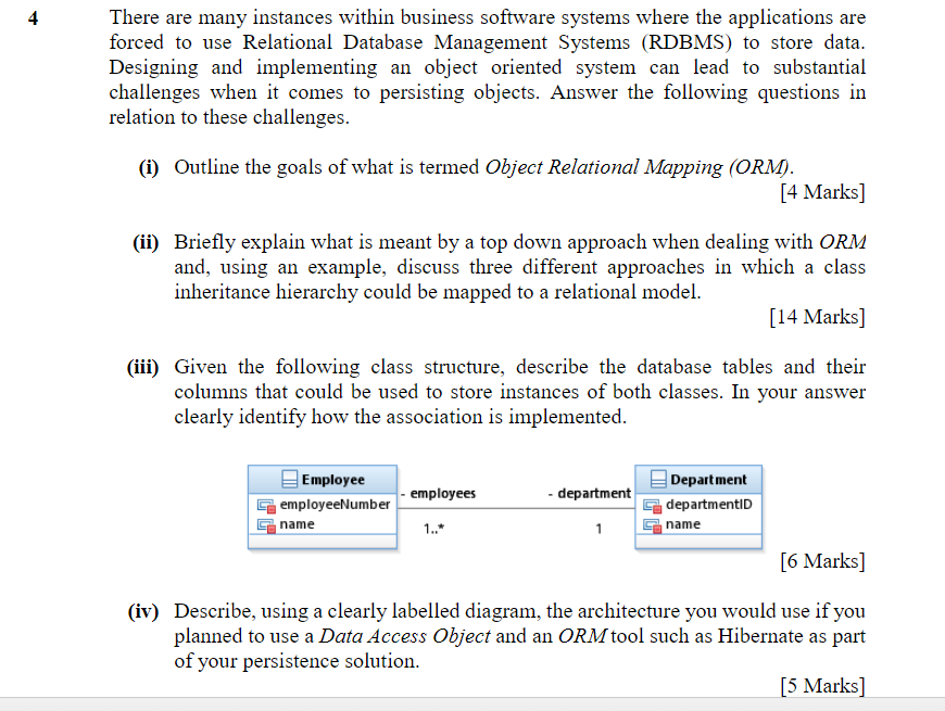 There are many instances within business software systems where the applications are forced to use Relational Database Manage