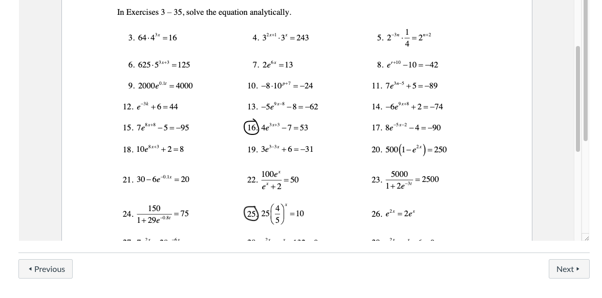 Solved In Exercises 3 - 35, solve the equation analytically. | Chegg.com