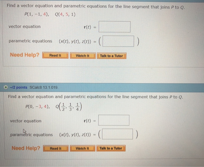 Solved Find A Vector Equation And Parametric Equations For | Chegg.com