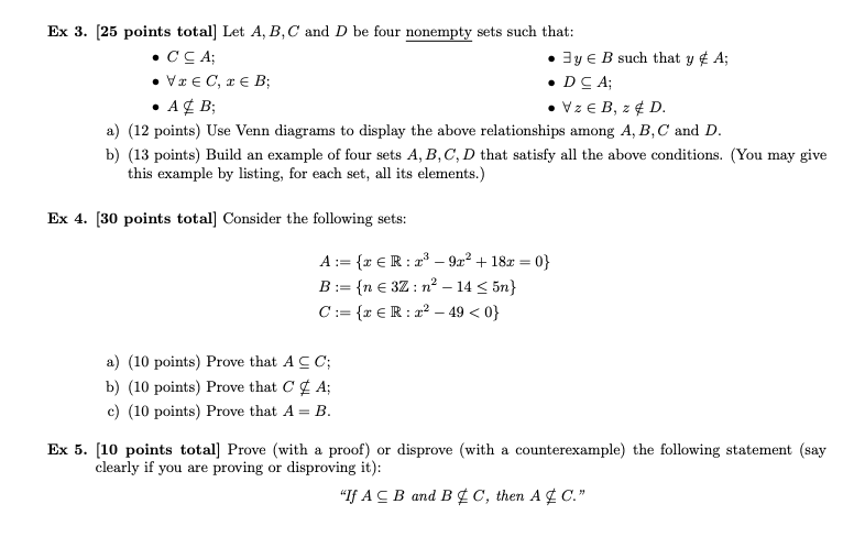 Solved Ex 3. (25 Points Total] Let A, B, C And D Be Four | Chegg.com