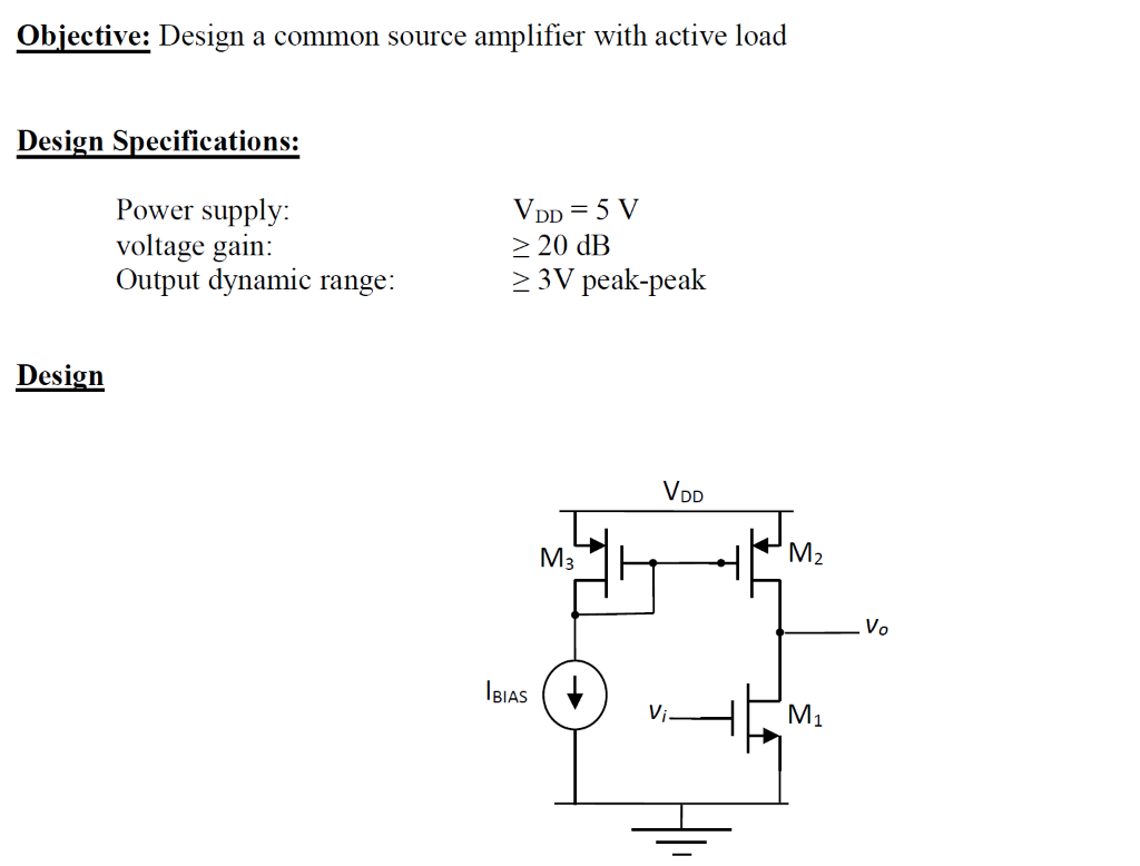 design a common source amplifier with active load