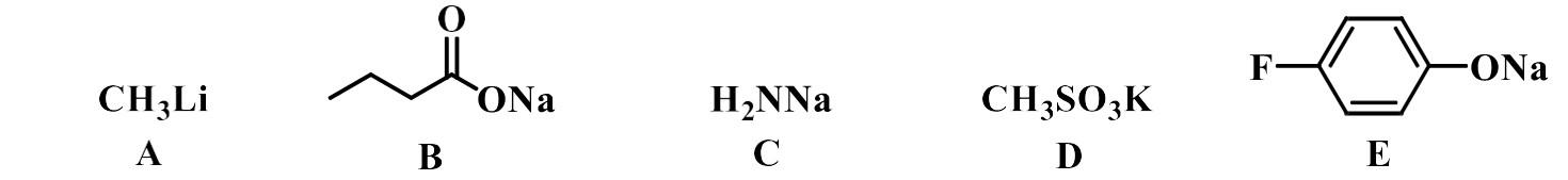 Solved CH3Li H2NNa C CH3SO3 K | Chegg.com
