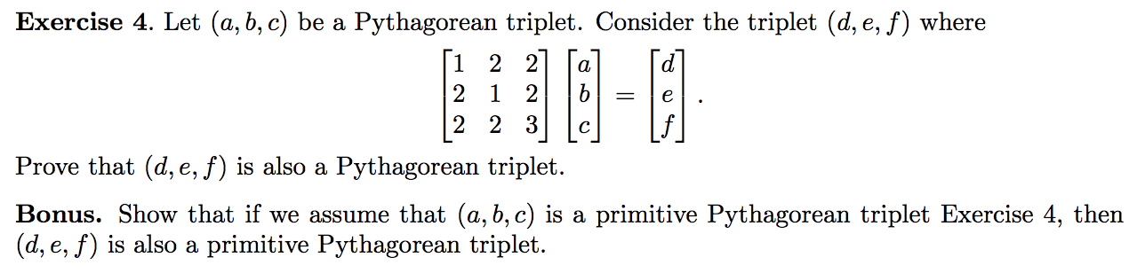 Solved Let (a, b, c) be a Pythagorean triplet. Consider the | Chegg.com
