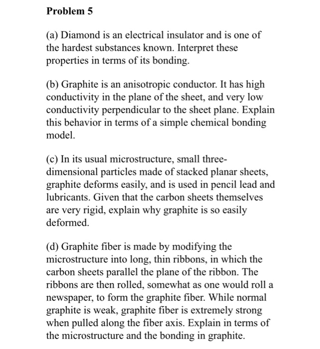 Solved Problem 5 (a) Diamond is an electrical insulator and