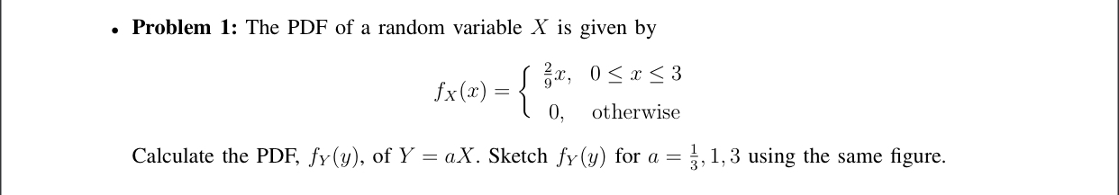 Solved Problem 1: The PDF of a random variable X is given by | Chegg.com