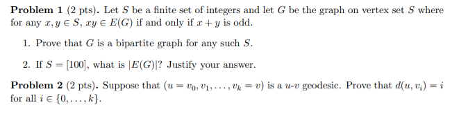 Solved Problem 1 (2 pts). Let S be a finite set of integers | Chegg.com