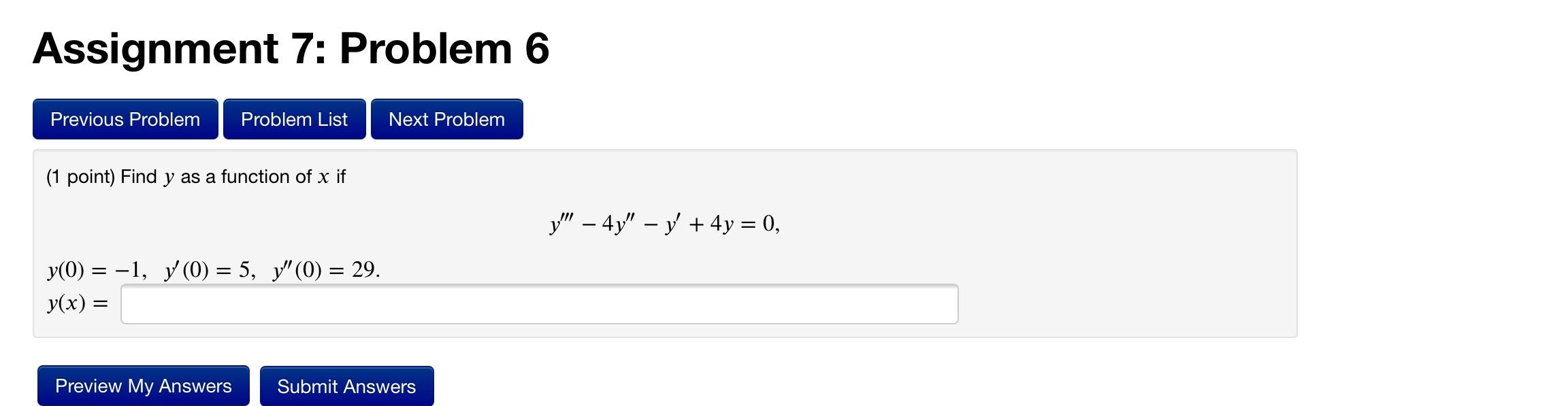 Solved Assignment 7: Problem 6 Previous Problem Problem List | Chegg.com