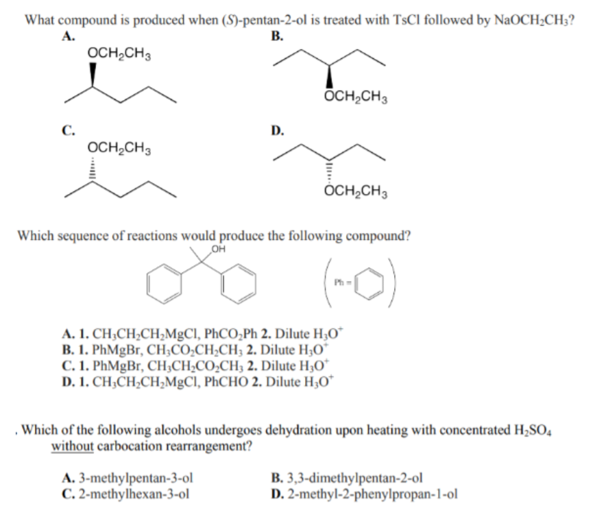 Solved What compound is produced when (S)-pentan-2-ol is | Chegg.com