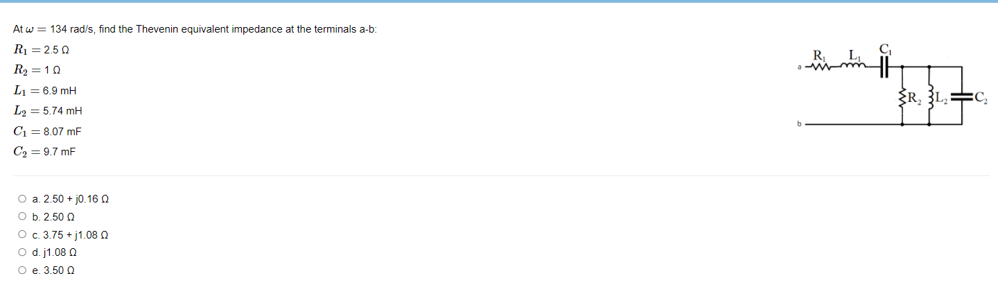 Atw 134 Rad S Find The Thevenin Equivalent Impedance Chegg Com