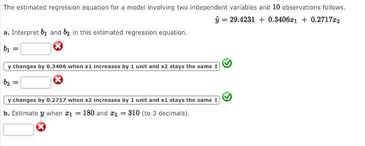 Solved The Estimated Regression Equation For A Model | Chegg.com