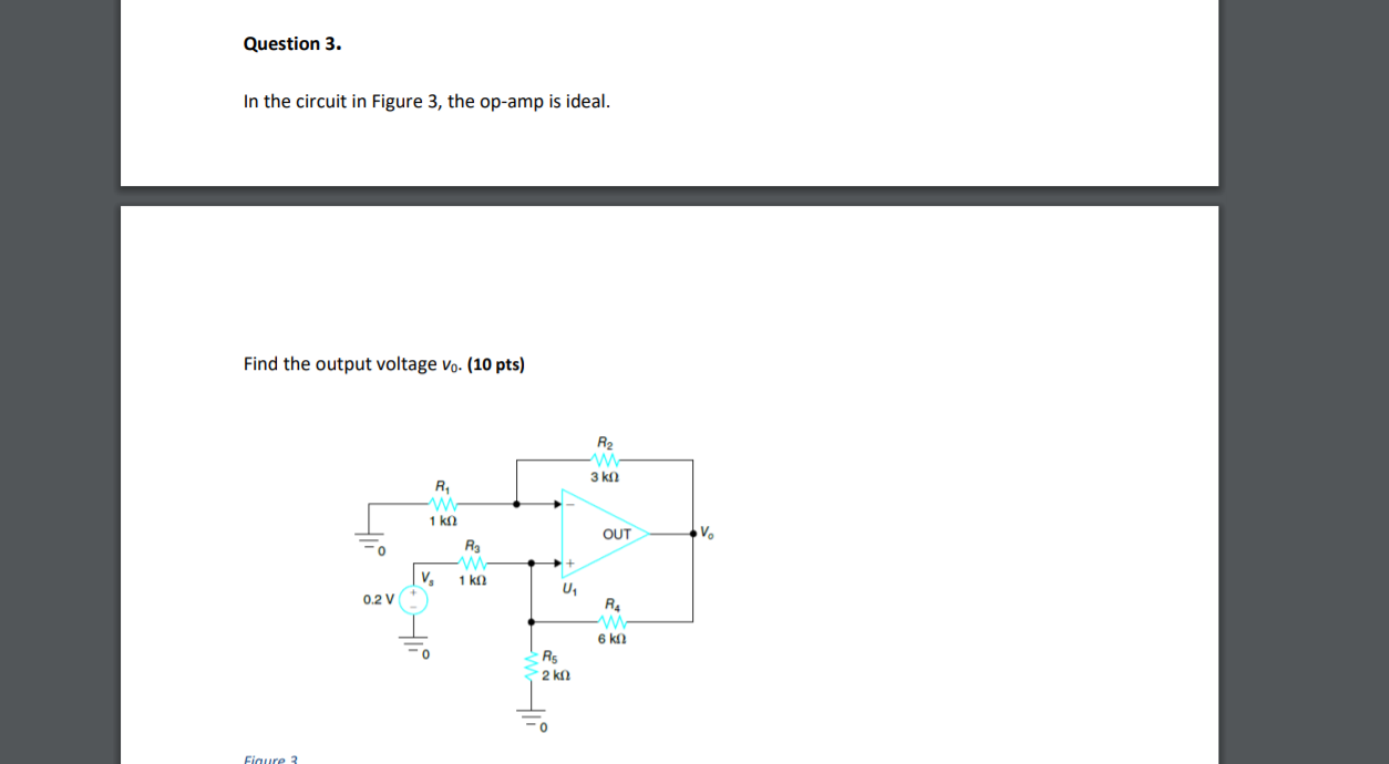 Solved Question 3. In the circuit in Figure 3, the op-amp is | Chegg.com