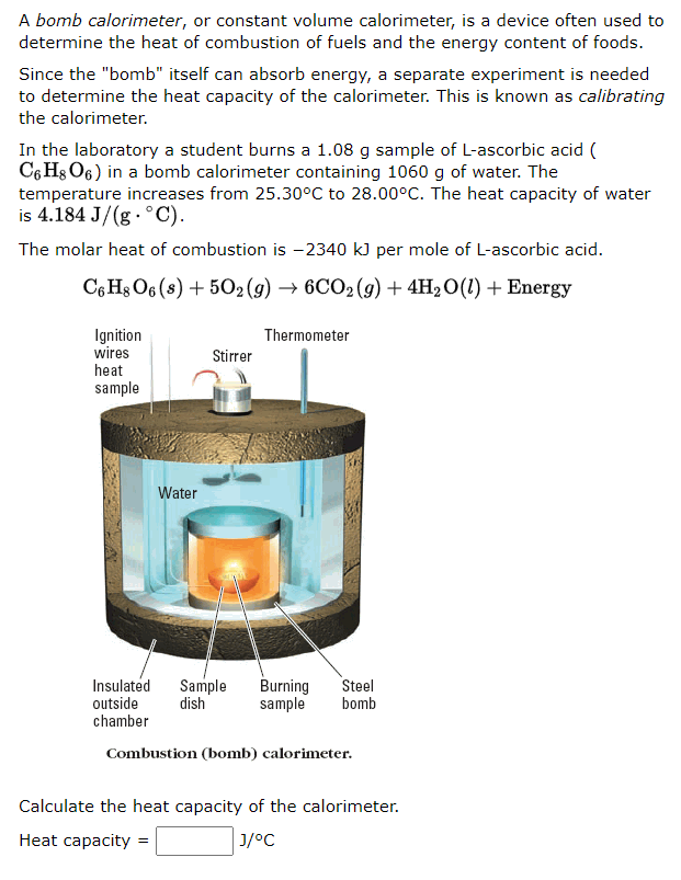 Solved Thermometer A bomb calorimeter, or constant volume