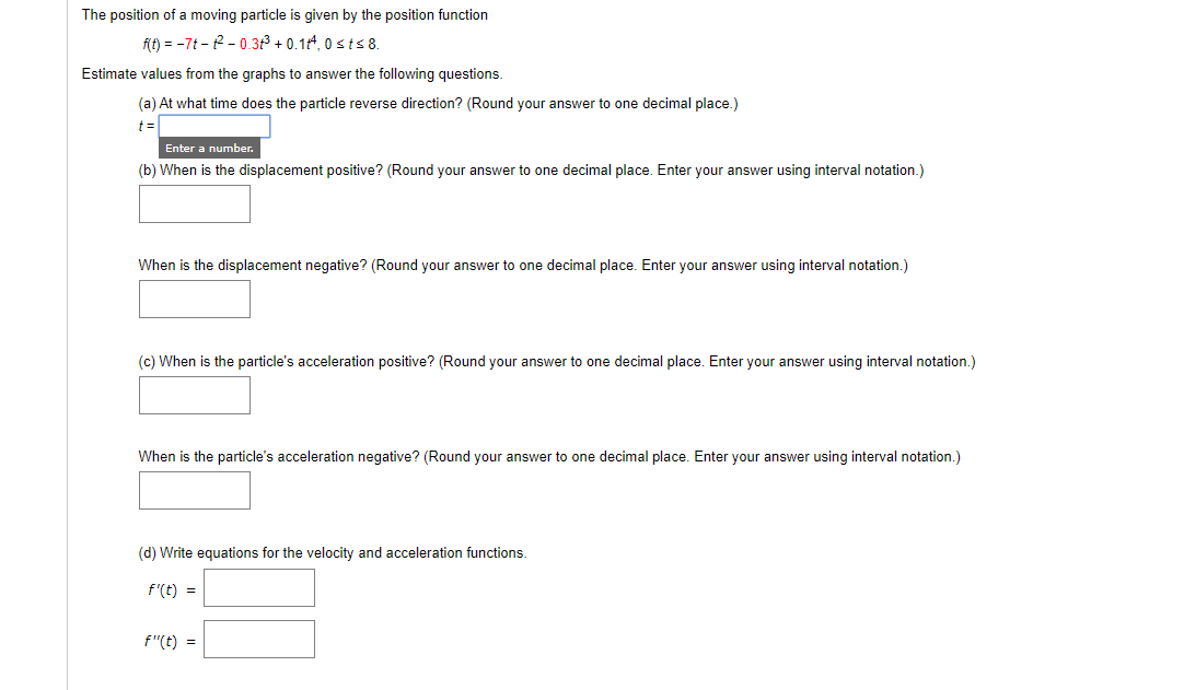 Solved The position of a moving particle is given by the | Chegg.com