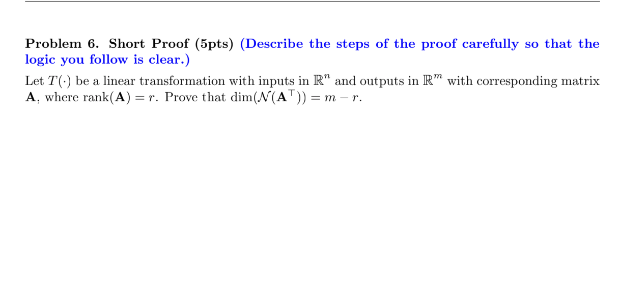 Solved Problem 6. Short Proof (5pts) (Describe the steps of | Chegg.com