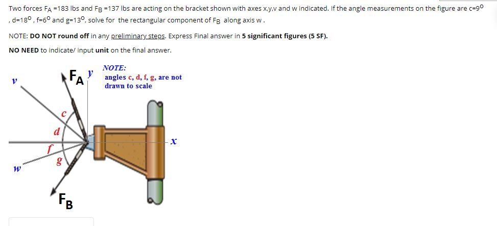 Solved Two forces FA =183 lbs and FB =137 lbs are acting on | Chegg.com