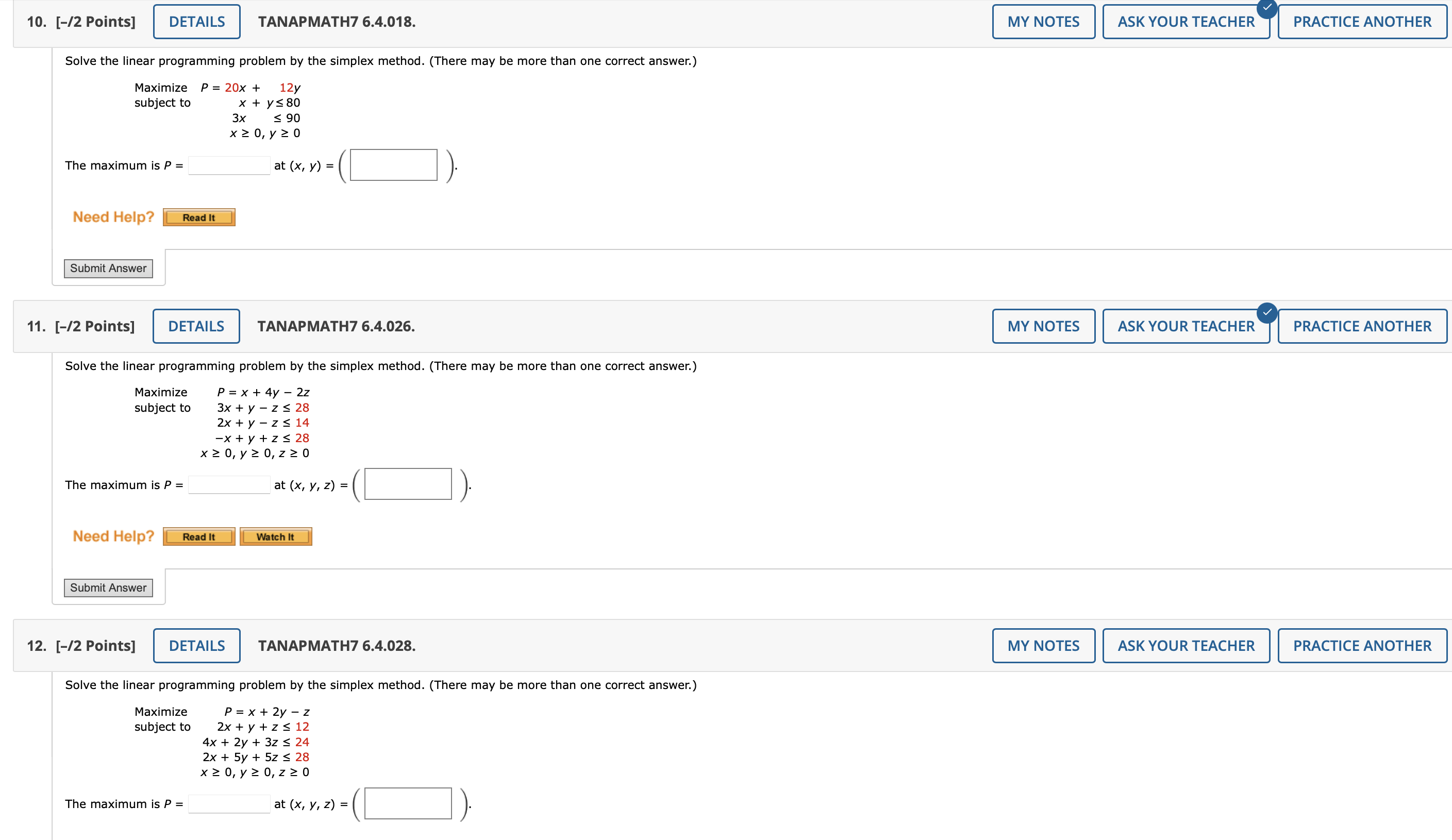 Solved Solve the linear programming problem by the simplex | Chegg.com