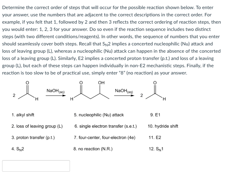 Solved Determine the correct order of steps that will occur | Chegg.com