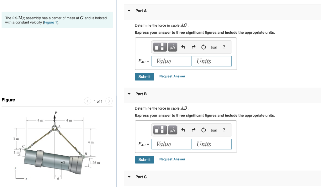 Solved The 2.9Mg assembly has a center of mass at G and is