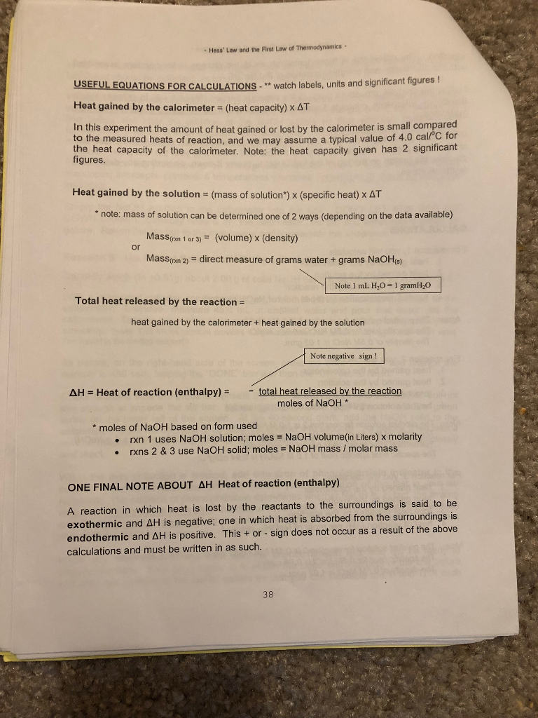 Solved Use the heat capacity of the calorimeter given and
