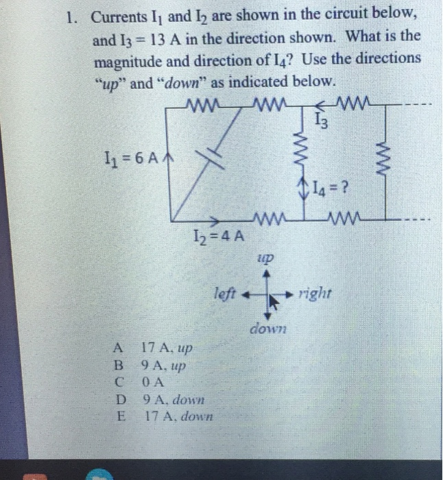 Solved . Currents I and I2 are shown in the circuit below, | Chegg.com