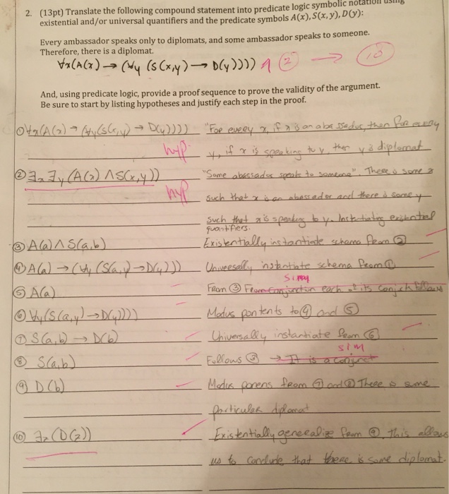 Solved 2. (13pt) Translate the following compound statement