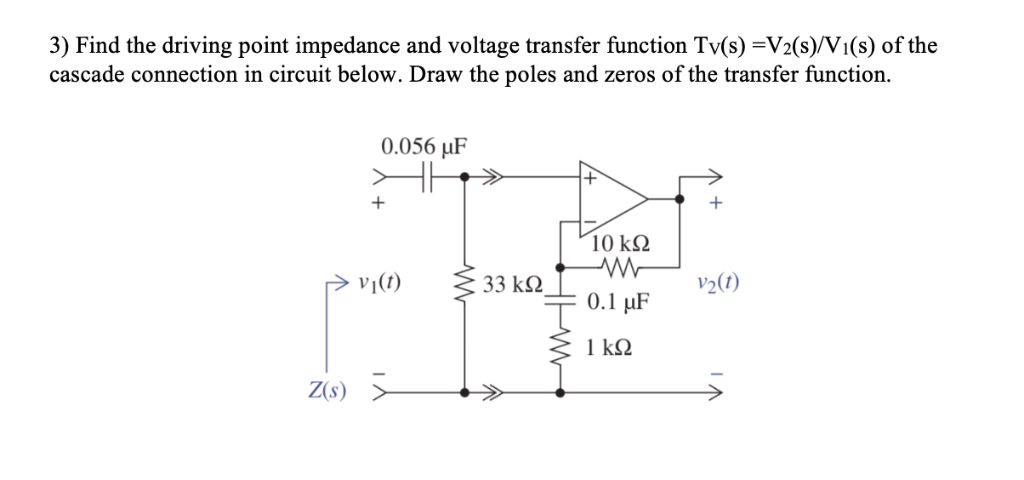 Solved 3) Find the driving point impedance and voltage | Chegg.com