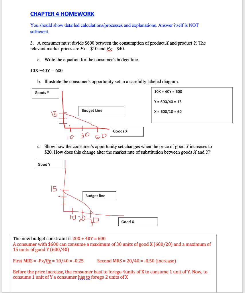Solved CHAPTER 4 HOMEWORK You should show detailed | Chegg.com