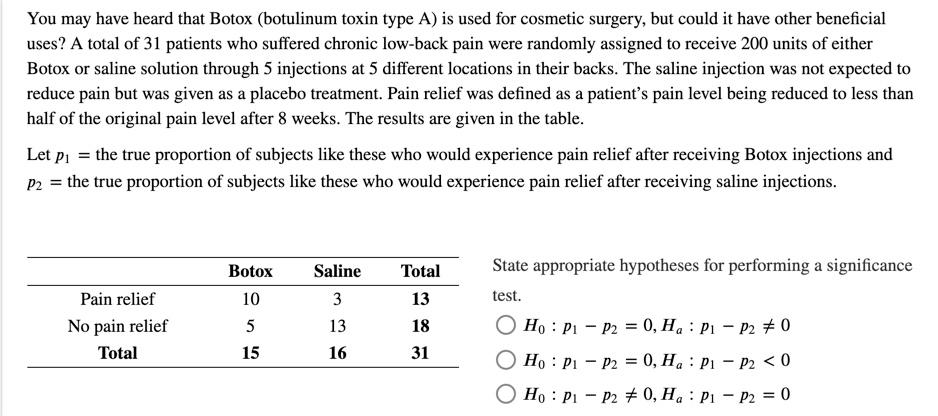 Solved You may have heard that Botox (botulinum toxin type | Chegg.com