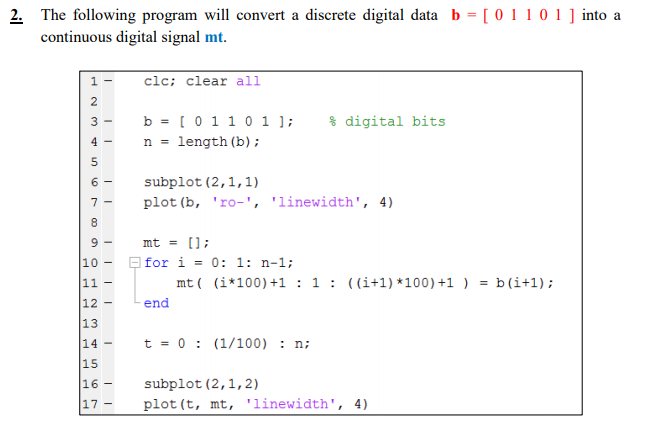 Solved 2. The following program will convert a discrete | Chegg.com