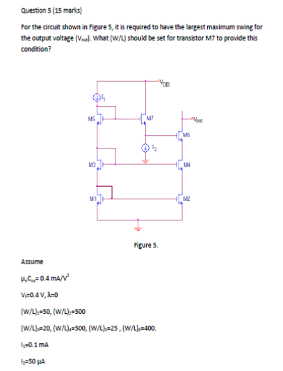 Solved Question 5 (15 marks) For the circuit shown in Figure | Chegg.com