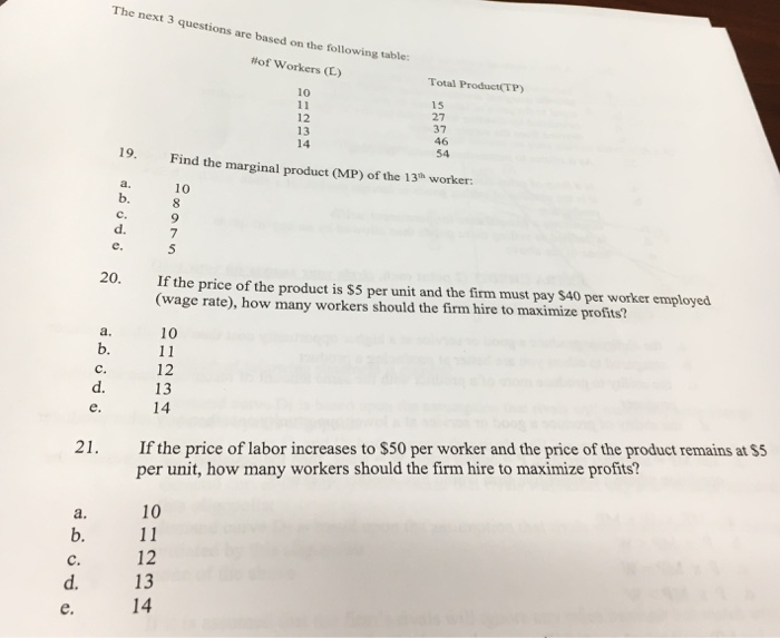 Solved The next 3 questions are based on the following | Chegg.com