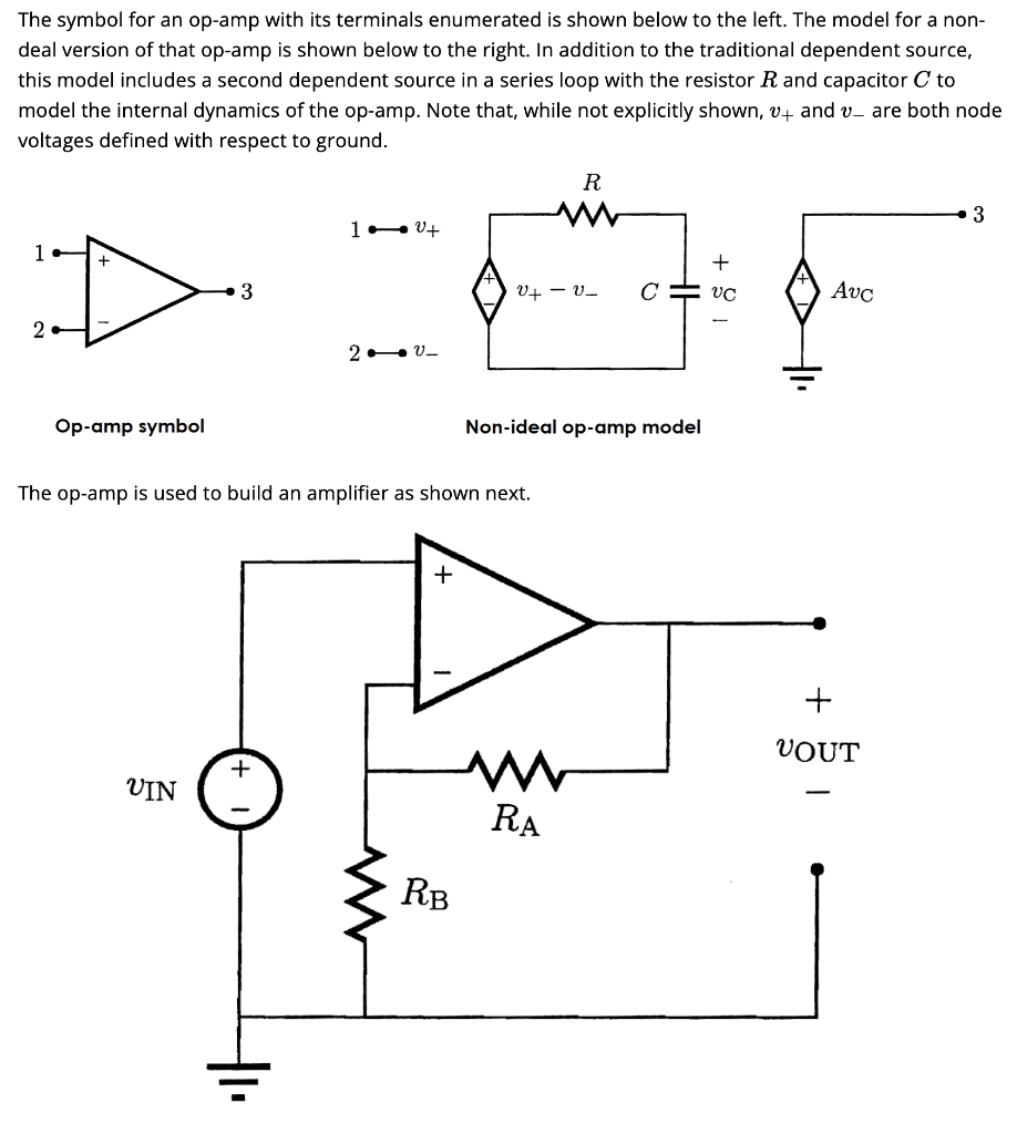 Solved The symbol for an op-amp with its terminals | Chegg.com