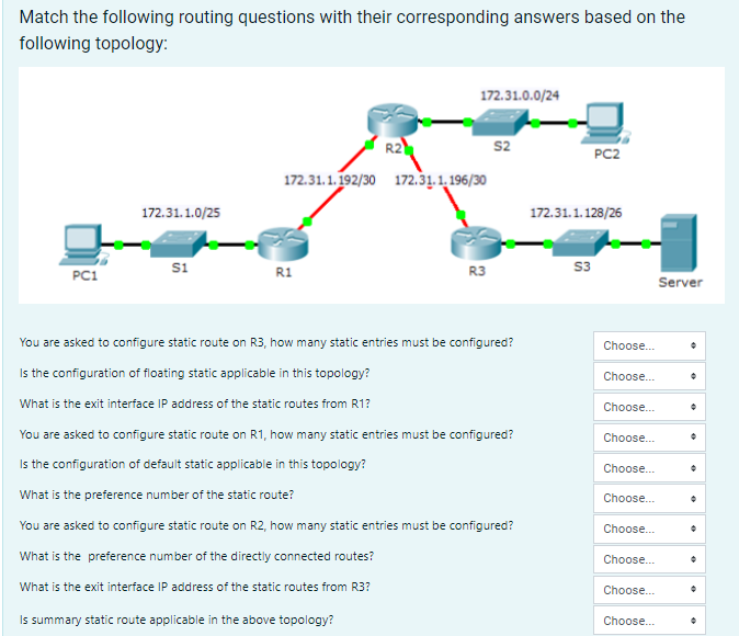 Match The Following Routing Questions With Their | Chegg.com