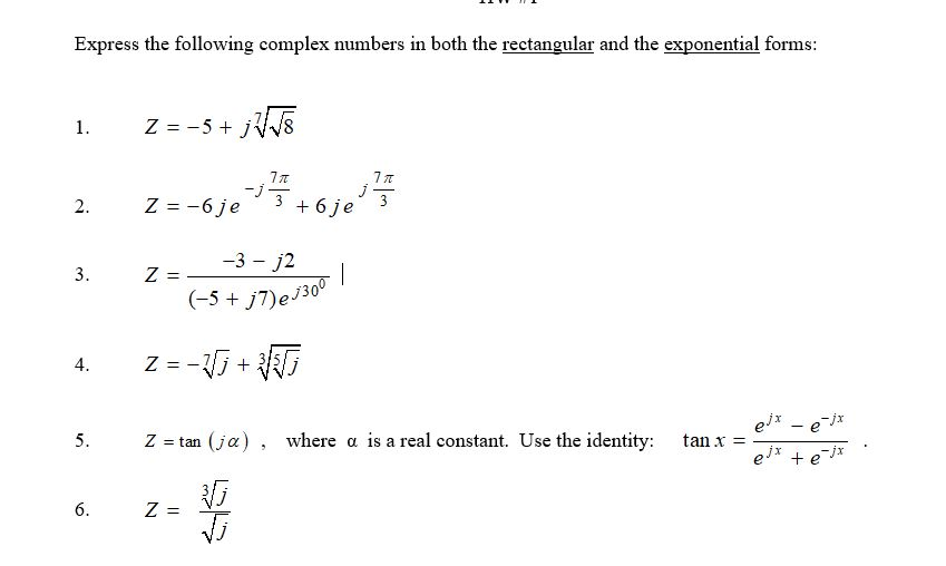 Solved Express the following complex numbers in both the | Chegg.com