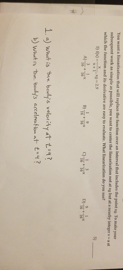 Solved You want a linearization that will replace the | Chegg.com