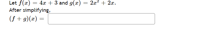 Solved Let F X 4x 3 And G X 2x2 2x After Simplifying