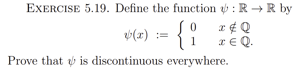 Solved EXERCISE 5.19. Define the function ψ:R→R by | Chegg.com
