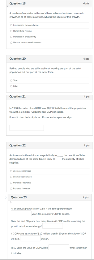 Solved Question 19 4 pts A number of countries in the world | Chegg.com