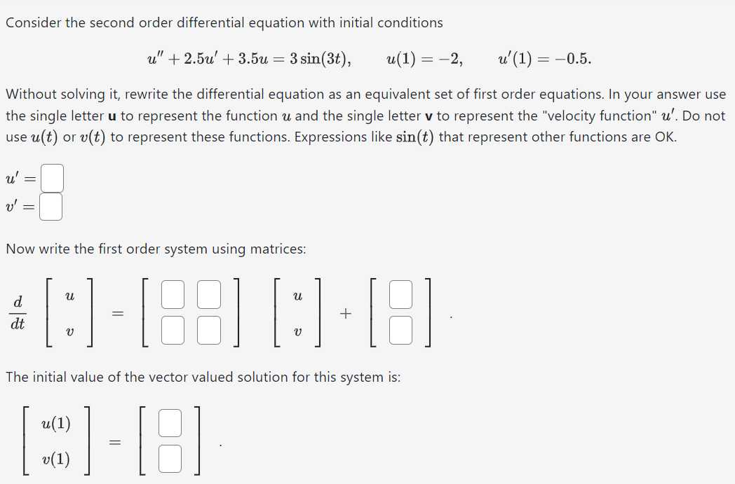 Solved Consider the second order differential equation with | Chegg.com