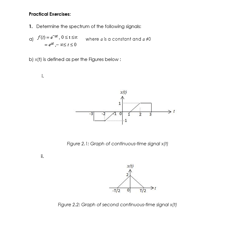 Solved Practical Exercises: 1. Determine the spectrum of the | Chegg.com