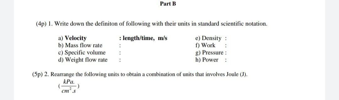 Solved Part B (4p) 1. Write Down The Definiton Of Following | Chegg.com