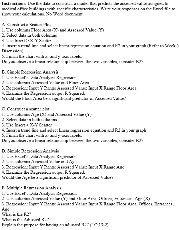 Solved Instructions Use The Data To Construct A Model That Chegg