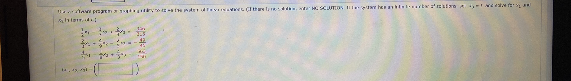 Solved Use a software program or graphing utility to solve | Chegg.com