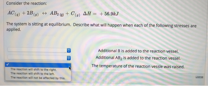 Solved Consider the reaction: The system is sitting at | Chegg.com