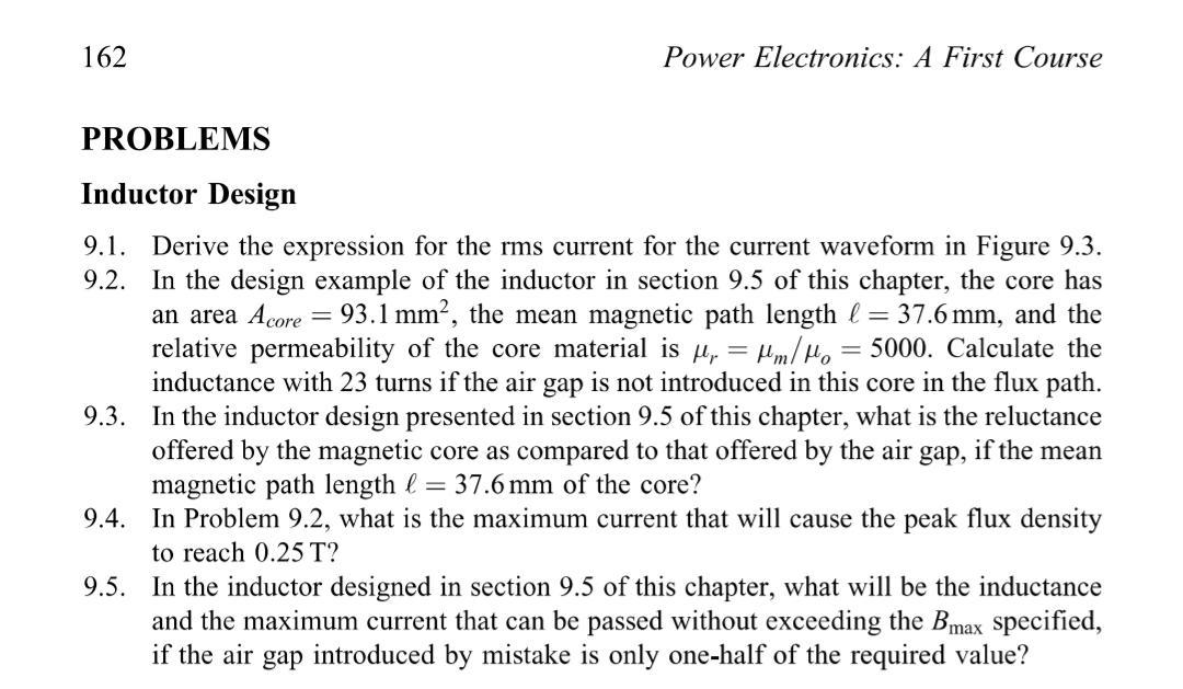 162 Power Electronics A First Course PROBLEMS