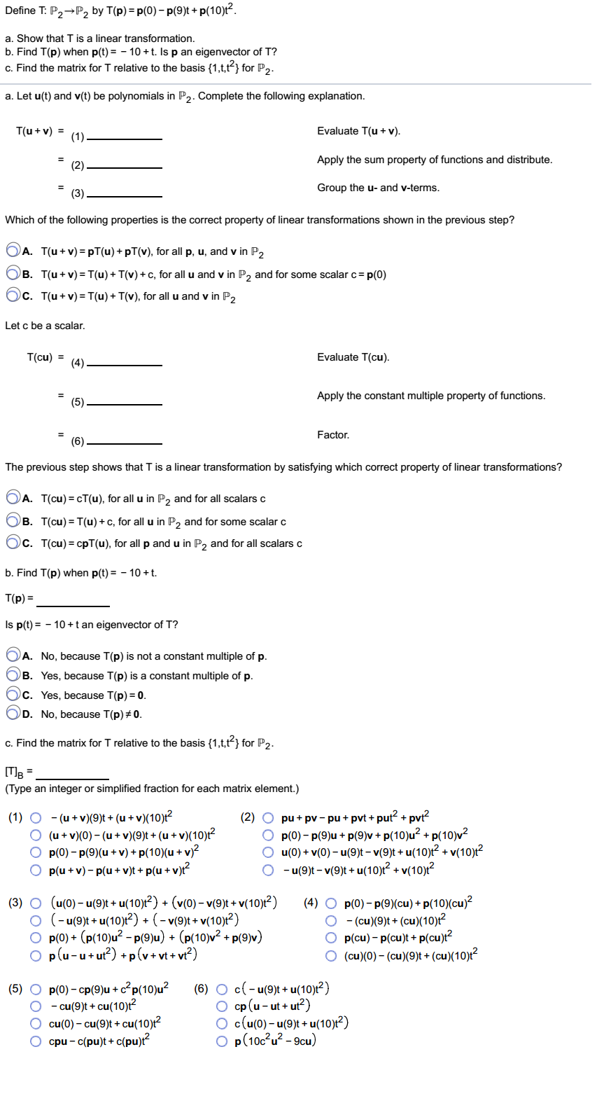 Solved Define T ℙ By T 2 ℙ2 P P 0 P 9 T P 10 Chegg Com