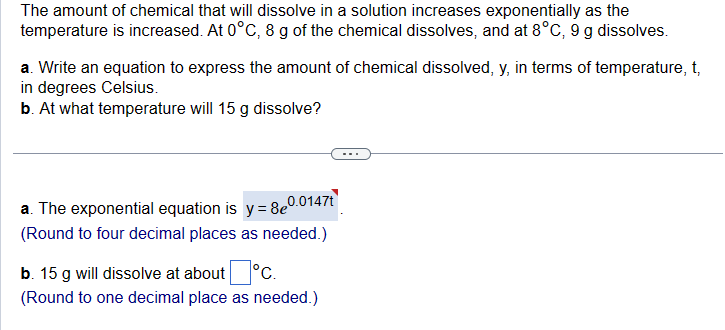 Solved The amount of chemical that will dissolve in a | Chegg.com