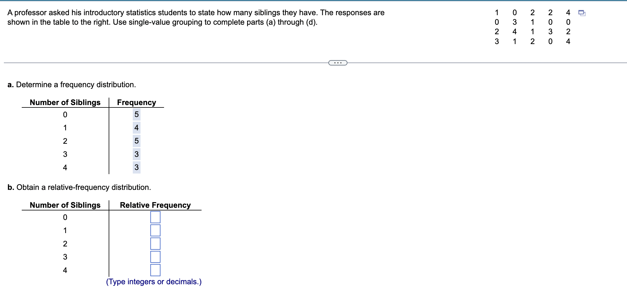 Solved A professor asked his introductory statistics | Chegg.com